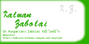 kalman zabolai business card